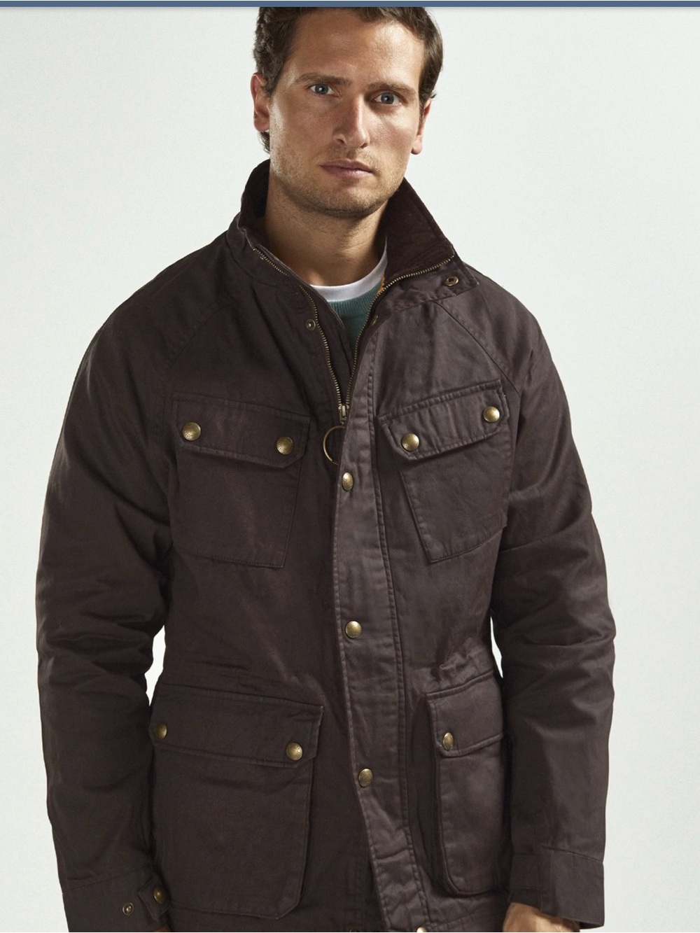 Vedoneire Men's Dry Wax Cotton Jacket, Brown